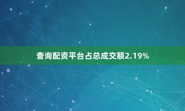 查询配资平台占总成交额2.19%